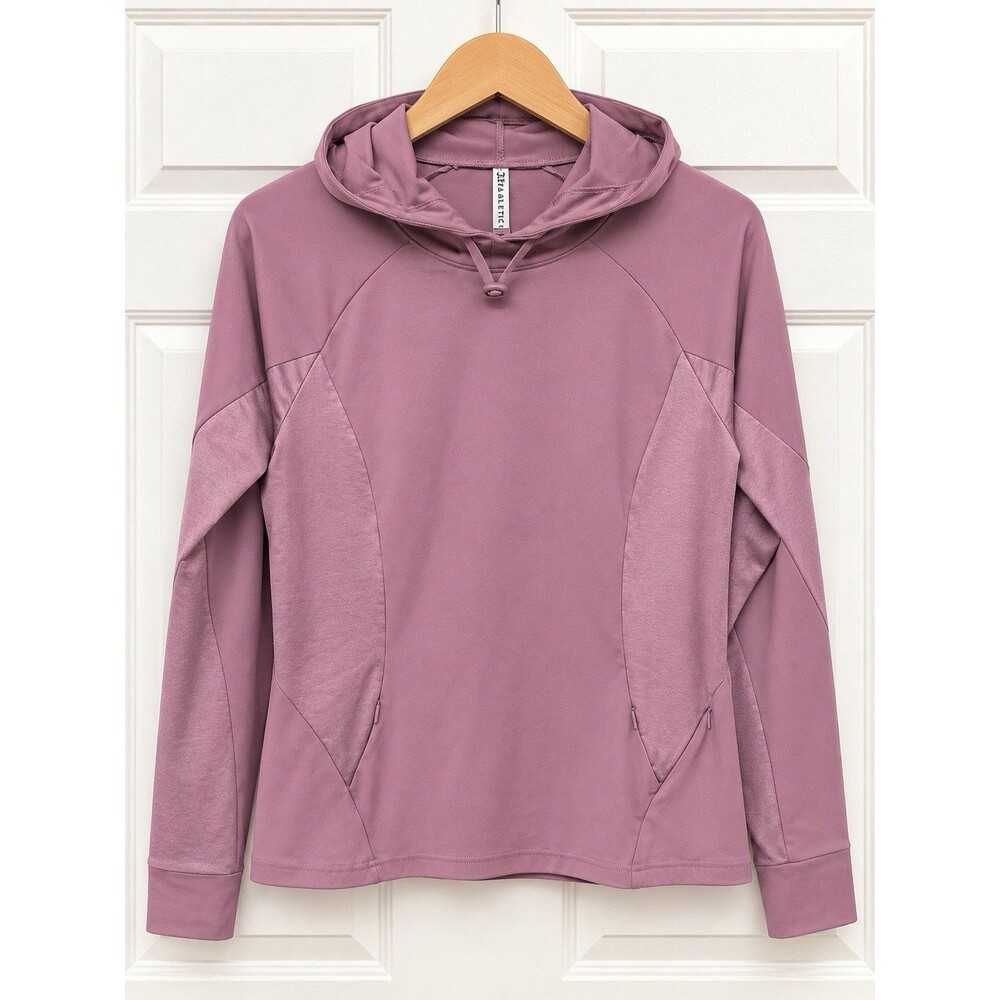 Fabletics Women’s M Mauve Hooded Pullover Performance Top Athleisure Gym Y2K